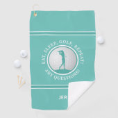 Modern Golfer Monogram Quote Sports Pro Golf Aquam Golfhandtuch (Insitu)