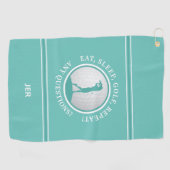 Modern Golfer Monogram Quote Sports Pro Golf Aquam Golfhandtuch (Horizontal)