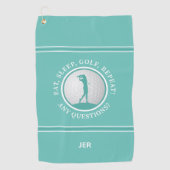 Modern Golfer Monogram Quote Sports Pro Golf Aquam Golfhandtuch (Vorderseite)