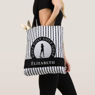 Modern Golfer Monogram Schwarz Weiß Sport-Tasche Tasche