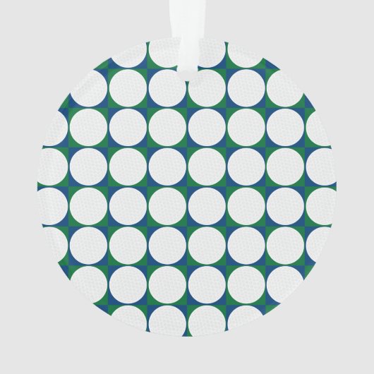 Modern Golfer NAME Golf Balls Blue Green Fun Ornament (Rückseite)