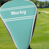 Modern Golfer Sports Pro Monogramm Name Aquamarin  Golf Headcover