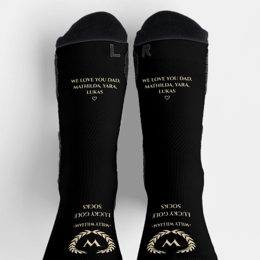 MODERN GOLFER VATER'S DAY GOLF MONOGRAM LUCKY SOCKEN (Oben)