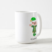 Modern Good Luck Elf and Script Mug Kaffeetasse (VorderseiteRechts)
