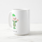 Modern Good Luck Elf and Script Mug Kaffeetasse (Vorderseite Links)