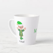 Modern Good Luck Elf with Script and Monogram Milchtasse (Linke Ecke)
