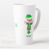 Modern Good Luck Elf with Script and Monogram Milchtasse (Rechte Ecke)