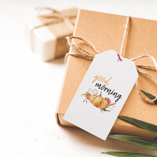 Modern Good Morning Pumpkin Zitat Geschenkanhänger