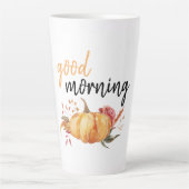 Modern Good Morning Pumpkin Zitat Milchtasse (Vorderseite)