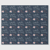 Modern Goodbye Miss Hello Mrs Blue Brautparty Geschenkpapier (Flach)