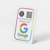 Modern Google Review QR Code Business Sockelschild (Vorderseite)