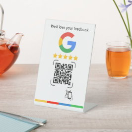 Modern Google Review QR Scan Stand Sockelschild