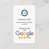 Modern Google Review With QR Code  Visitenkarte (Vorderseite)