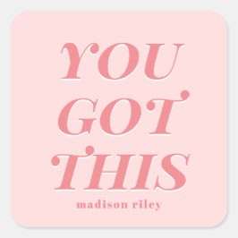 Modern got du diesen rosa Anführungszeichen Quadratischer Aufkleber