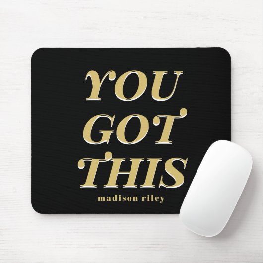 Modern got du diesen schwarzen Namen Mousepad (Mit Mouse)