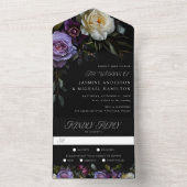 Modern Gothic Floral Wedding All In One Einladung (Innen Boden)