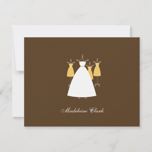 Modern Gowns Flat Danke Card - Mustard (Vorderseite)