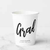 Modern Grad Brush Script Graduation  Pappbecher (Rückseite)