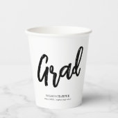 Modern Grad Brush Script Graduation  Pappbecher (Vorderseite)