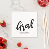Modern Grad Brush Script Graduation  Serviette (Beispiel)