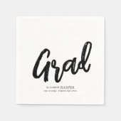 Modern Grad Brush Script Graduation  Serviette (Vorderseite)