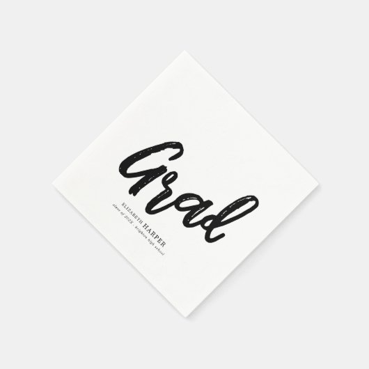 Modern Grad Brush Script Graduation  Serviette (Ecke)