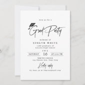 Modern Grad Cap Signature Script Simple Graduation Einladung (Vorderseite)