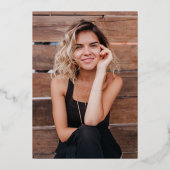 Modern Grad Cap Signature Script Simple Graduation Folieneinladung (Rückseite)