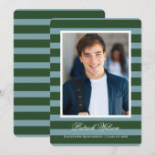 Modern Grad graduation announcement card_green Ankündigung (Vorne/Hinten)