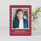 Modern Grad graduation announcement card_red Ankündigung (Stehend Vorderseite)