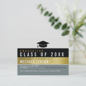 modern grad invitation einladungspostkarte (Stehend Vorderseite)