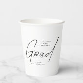 Modern Grad Script Typography Graduation Pappbecher (Rückseite)