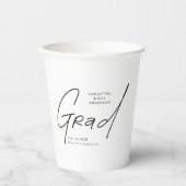 Modern Grad Script Typography Graduation Pappbecher (Vorderseite)