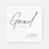 Modern Grad Script Typography Graduation Serviette (Vorderseite)
