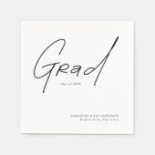 Modern Grad Script Typography Graduation Serviette (Vorderseite)