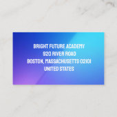 Modern Gradient English Teacher Professional Visitenkarte (Rückseite)