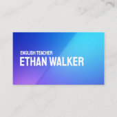 Modern Gradient English Teacher Professional Visitenkarte (Vorderseite)