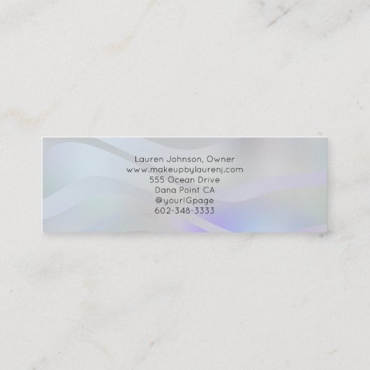 Modern Gradient Wave Makeup  Mini Visitenkarte (Rückseite)