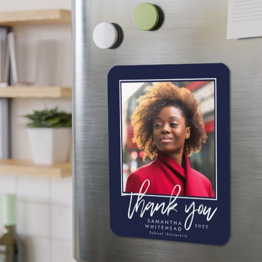 Modern Graduate 2022 Foto Navy Blue Vielen Dank Magnet