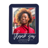 Modern Graduate 2022 Foto Navy Blue Vielen Dank Magnet (Vertikal)