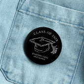 Modern Graduate Cap Doodle Class of Graduation Button