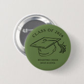 Modern Graduate Cap Doodle Class of Graduation Button (Vorne & Hinten)