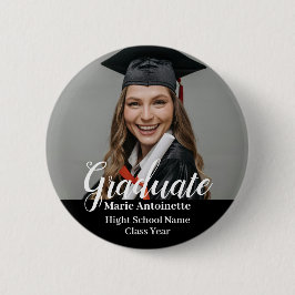 Modern Graduate Photo Class Year Graduation Button