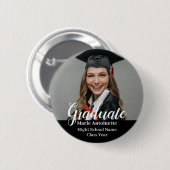 Modern Graduate Photo Class Year Graduation Button (Vorne & Hinten)