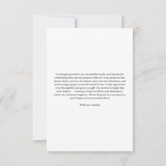 Modern Graduate Photo Collage Graduation Dankeskarte (Rückseite)