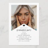 Modern Graduate Photo Graduation Party Ribbon  Einladung (Rückseite)