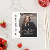 Modern Graduate Photo Magazine Graduation Sign Serviette (Beispiel)