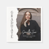 Modern Graduate Photo Magazine Graduation Sign Serviette (Vorderseite)