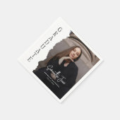 Modern Graduate Photo Magazine Graduation Sign Serviette (Ecke)