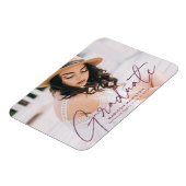 Modern Graduate Purple Script Foto Graduation Magnet (Linke Seite)